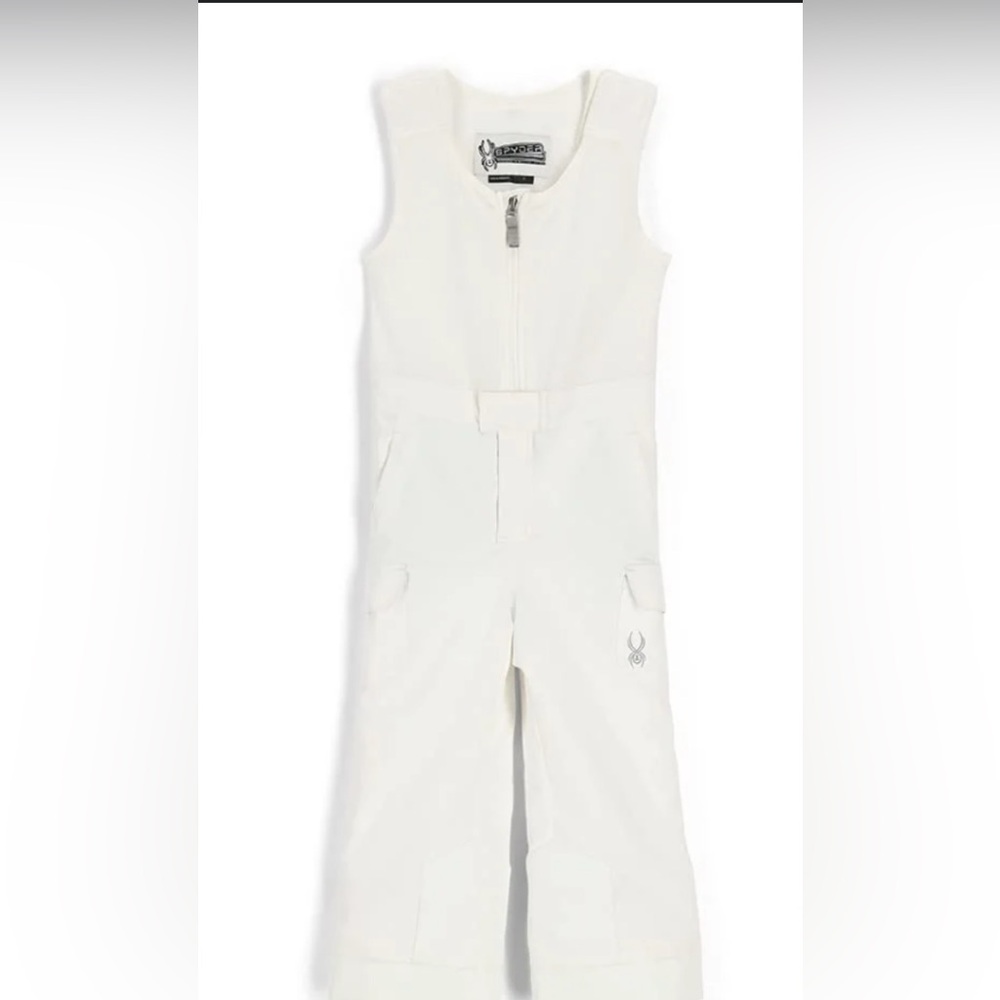 Spyder Kids White Ski Bib